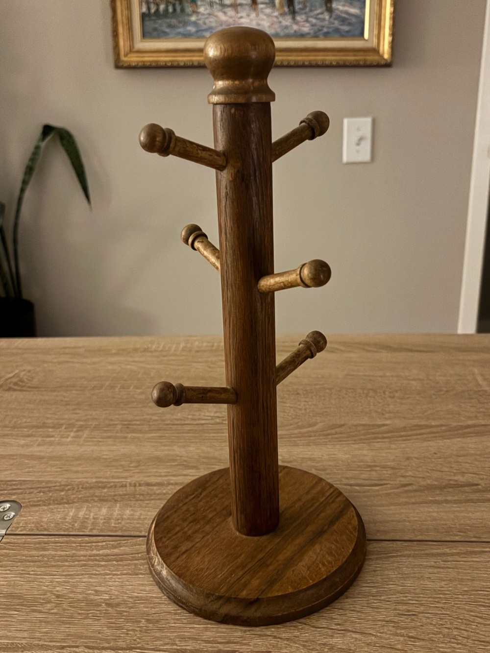 Vintage Kamenstein Wooden Mug Tree - 6 Peg - Made in Thailand